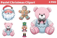 Pastel Christmas Clipart PNG Product Image 1