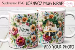 Mom Photo Mug Wrap and coaster sublimation PNG, Mother's day Product Image 7