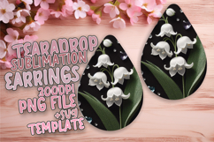 Dynamic Teardrop Earrings Sublimation Art , 3D Flower Product Image 1