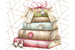 Christmas Book Clipart, Festive Reading PNG Illustrations Product Image 2