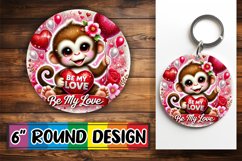Whimsical Keychain Round Style, Valentines Product Image 1