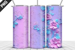 3D Flowers Tumbler Wrap | Sublimation Design | Tumble PNG Product Image 3