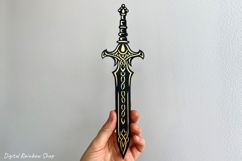 Sword bookmark svg template, fantasy paper bookmark Product Image 6