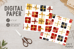 Christmas Gifts digital paper festive pattern journal junk Product Image 1