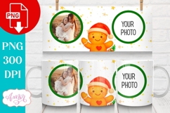 Christmas photo mug wrap PNG, Christmas gingerbread man png Product Image 2