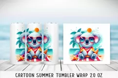 Summer cartoon Tumbler Wrap|PNG, 20 oz. Product Image 3