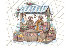 Cozy Christmas Market Stall Clipart PNG, Holiday Art Png Product Image 2