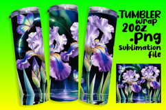 20oz Tumbler Artwork for Sublimation , Flowers Product Image 1