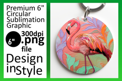 Trendy Round Design Car Coaster PNG , Flamingo Product Image 1