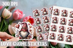 Love Gnome sticker Sheet Valentine&#039;s Day Love Heart Product Image 1