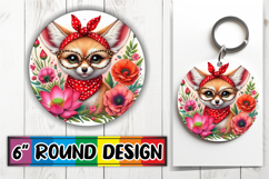 Bright Round Ornaments Sublimation PNG, Cute Animals Product Image 1