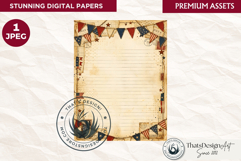 Patriotic Vintage 4th of July Junk Journal digital paper Product Image 1