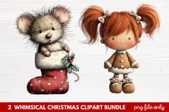Whimsical Christmas Clipart | Cute Festive Holiday PNG Product Image 1