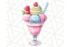 Pastel Sweet Treats Clipart, Ice Cream, Cakes, Donuts Png Product Image 2