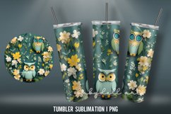 3D Tumbler Wrap Tumbler Sublimation Designs PN|Owl Flowers Product Image 2