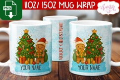 Custom Christmas mug wrap PNG, Gingerbread man mug PNG Product Image 1