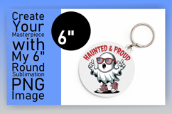 Cute Keychain Round Design Template , Funny Ghost Product Image 1