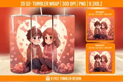 Valentines day Tumbler Wrap Designs, Sublimation Wrap Product Image 1