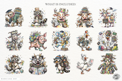 Whimsical Back To School Animals Clipart Product Image 4