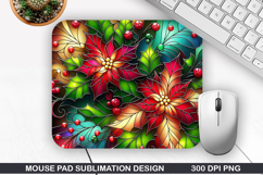 Flowers Mouse Pad Sublimation,Christmas Mouse Pad PNG Design Product Image 1