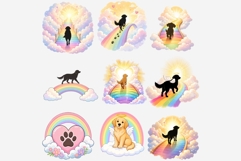 Dog Silhouette Rainbow Bridge Clipart PNG | Pet Memorial Product Image 9