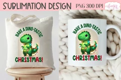 Christmas dinosaur sublimation PNG, Funny Christmas PNG Product Image 5