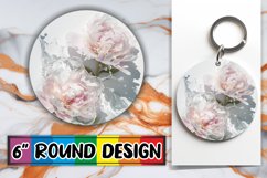 Petal Round Tranquility: Sublimation Keychain PNG Product Image 1