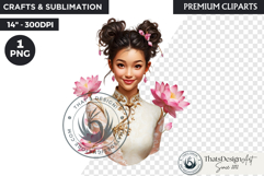 Royal Lotus Princess Fantasy Goddess Floral Clipart Product Image 1