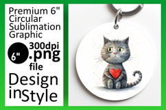 Glamorous Round Design for Sublimation , Cute Cat Product Image 1