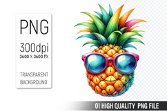 Summer Cute Pineapple Clipart | Sublimation Clipart PNG File Product Image 1