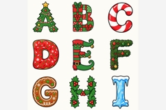 Christmas Alphabet PNG Bundle | 26 Holiday Letter Clipart Product Image 5