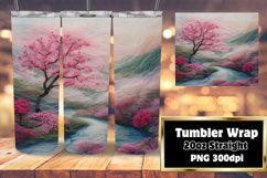 Elegant 3D Landscape Tumbler Wrap for Sublimation Product Image 1