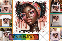 Elegant TSHIRT Gift Magic PNG, Afro Girl Product Image 1