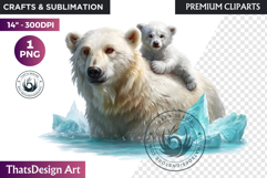 Watercolor Polar Bear Arctic Wildlife animal Illustration Product Image 1