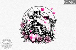 Valentine&#039;s Day Skeleton PNG - Valentine Clipart Sublimation Product Image 1