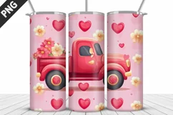 Truck With Hearts Tumbler Wrap| Valentine's Day Tumbler Wrap Product Image 2