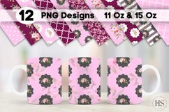 12 Shabby Chic Flowers Mug Sublimation PNG Bundle, Mug Wrap Product Image 1