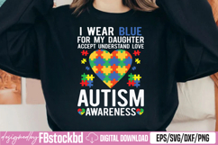 I Wear Blue for My Daughter Puzzle Autism Awareness SVG Product Image 1
