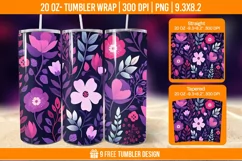 Cute Flower Seemless Tumbler Wrap Designs, Sublimation Wrap Product Image 1