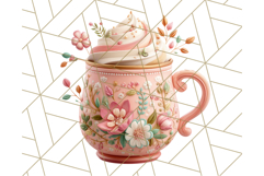 Pastel Coffee Mug Clipart PNG, Latte Iced Coffee Tea Cups Product Image 2