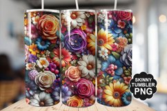 Beautiful Mixed Colorful Flowers - Tumbler PNG Design Product Image 1