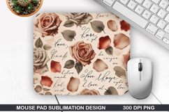 Rose Flower Mouse Pad, Valentine Mouse Pad PNG Design Product Image 1
