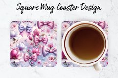 Bow Mug coaster | Coaster | Sublimation Design Product Image 1