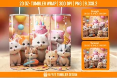 Cute Birthday Tumbler Wraps, Sublimation Wrap Product Image 1