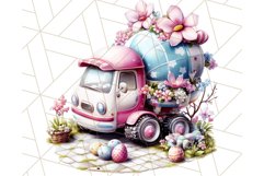 Pastel Easter Construction Clipart, Bunny Truck PNG Product Image 5