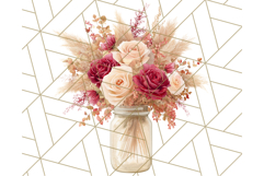 Fall Mason Jar Flowers PNG Clipart Product Image 2