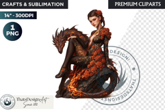 Fantasy Dragon witch clipart, enchantress, dragon egg queen Product Image 1