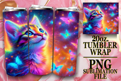 Cheerful evenings 20oz tumbler wrap, Cat Product Image 1
