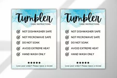 Printable Tumbler Care Instructions Card - Glitter Blue Product Image 3