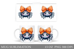 Cute Spider Mug Design. Halloween Mug Sublimation Product Image 1